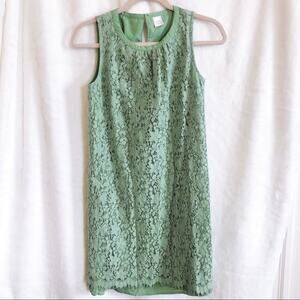 LALU Green Lace Button-Back Mini Dress